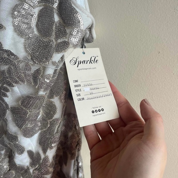 Sparkle Brand Size 10 Ivory/Bronze Prom Gown- NWT!! - Picture 5 of 5
